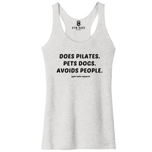 Load image into Gallery viewer, Does Pilates Pets Dogs Avoids People Racerback Tank
