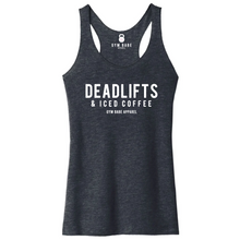 Load image into Gallery viewer, Deadlifts and Iced Coffee Racerback Tank
