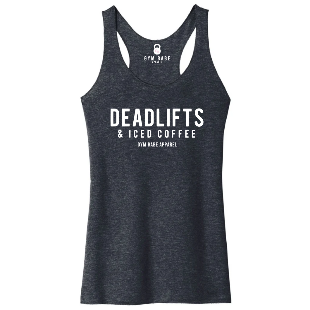 Deadlifts and Iced Coffee Racerback Tank