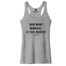 Load image into Gallery viewer, How Many Mimosas Is This Worth Racerback Tank
