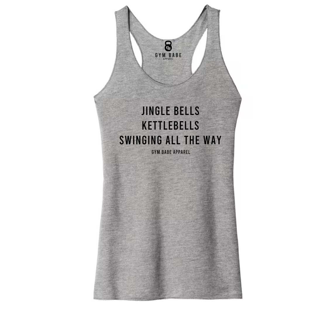 Jingle Bells Kettlebells Racerback Tank