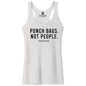 Punch Bags Not People Racerback Tank