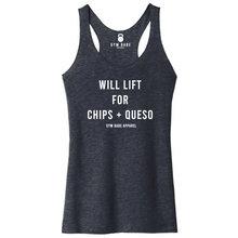 Load image into Gallery viewer, Will Lift For Chips and Queso Racerback Tank
