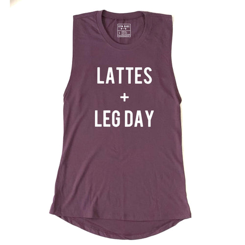 Lattes And Leg Day Muscle Tank - Gym Babe Apparel