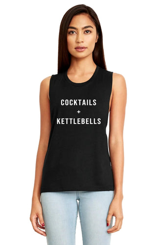 Cocktails And Kettlebells Muscle Tank - Gym Babe Apparel